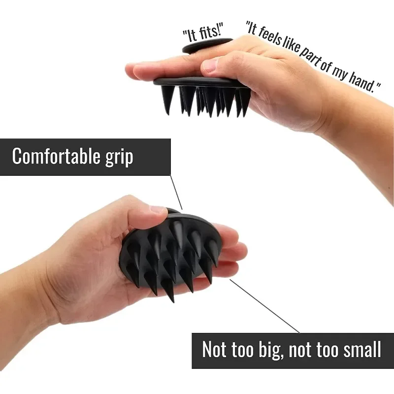 Head Cleansing & Scalp Massage Brush – Soft Bristles for Wet & Dry Use (Black color)