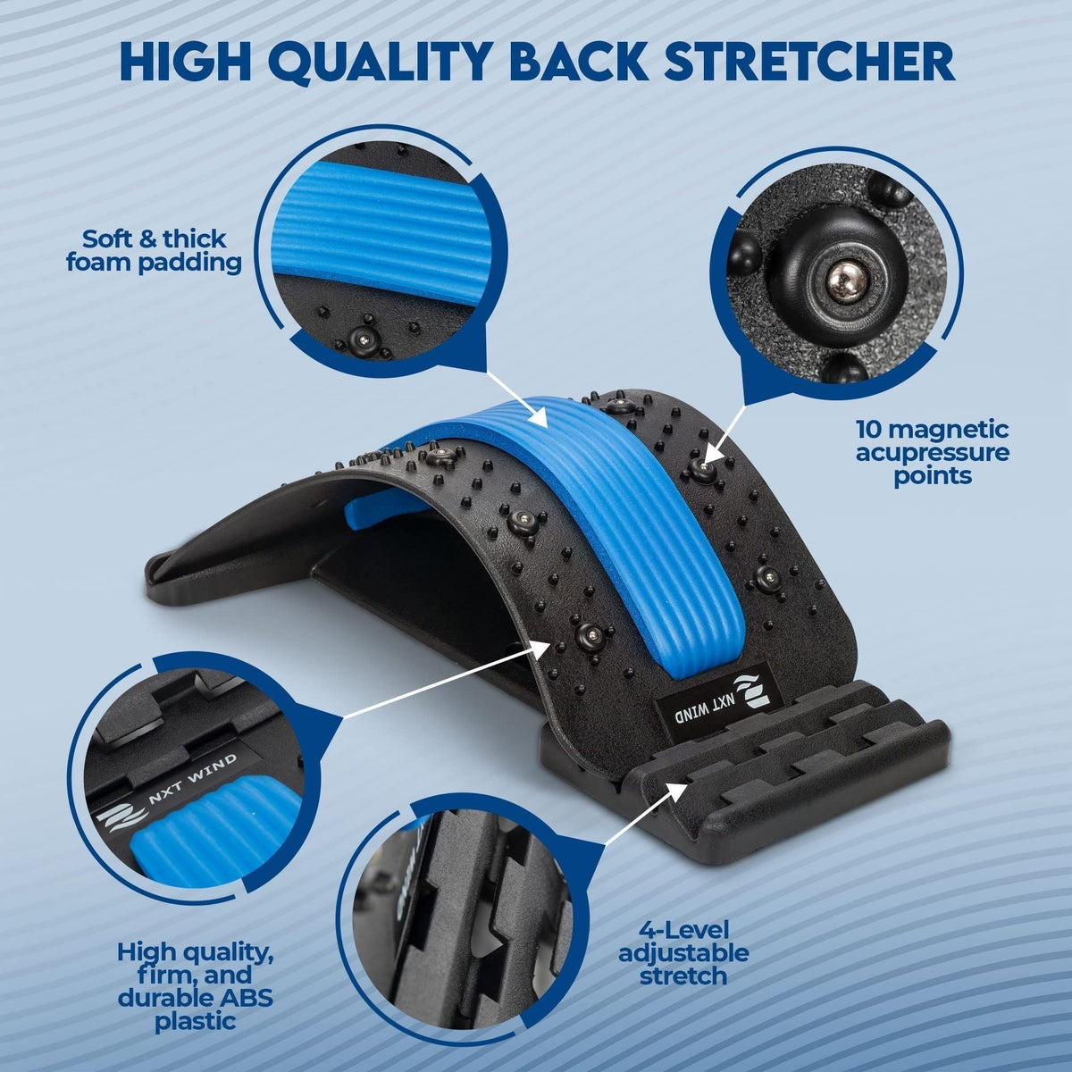 Chiropractic Magic Back Stretcher & Multi-Level Lumbar Massage Support
