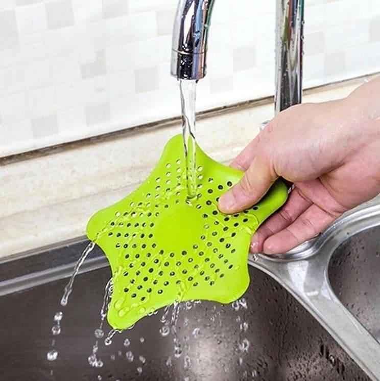 Star Design Drain Cover - Silicone Plug Stopper and Strainer for Bathroom & Kitchen