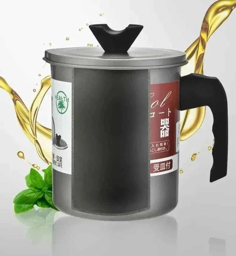 Stainless Steel Oil Filter Pot 1.4 Liter for Cooking and Frying