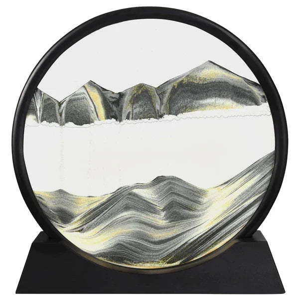 3D Moving Sand Art Lamp - Flowing Sand Painting Picture Dynamic Hourglass Night Light Decorative Desk Ornament Office Home Decor Lamp (Random Color)