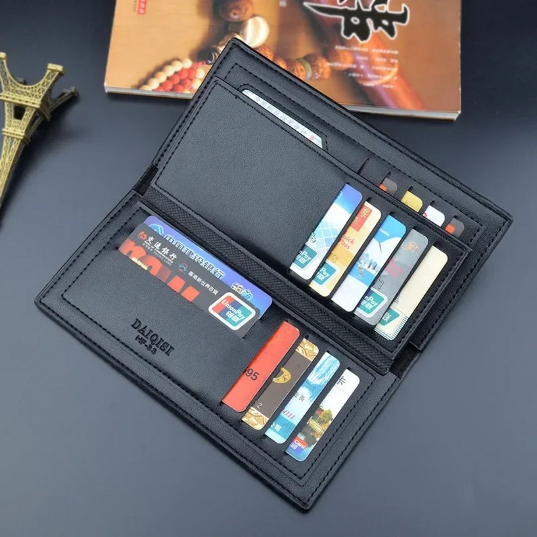 New Design Long Wallet for Men & Women | 12 Card Slots | Half Zip Pocket | Premium Quality Long Purse